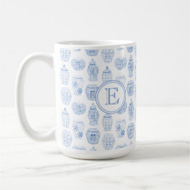 Erstmalige Monogramm-Klassik Blau-weiße China Druc Kaffeetasse