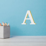 Erstmalige Monogramm-Vintage Typografie weiß und G Wandaufkleber<br><div class="desc">Ein einfaches minimalistisches Design mit einer Vintagen Retro-Typografie in Weiß mit Goldschatten. Der Brief kann einfach angepasst werden,  um Ihr eigenes Monogramm-Design zu erstellen!</div>