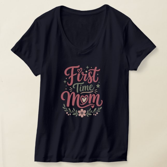 Erstmalige Mutter Süße Florale Mutterschaft Design T-Shirt (Ablage )