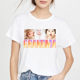 erstmalige Oma individuelle 3-Foto-Collage Tri-Blend Shirt
