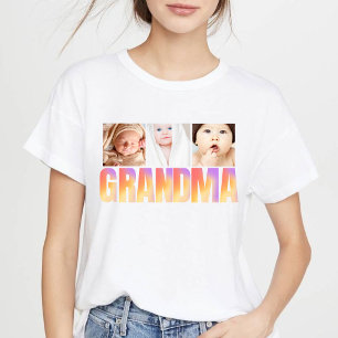 erstmalige Oma individuelle 3-Foto-Collage Tri-Blend Shirt
