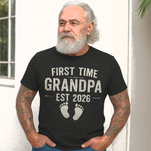 Erstmalige Opa Est. 2026   Neue Großeltern T-Shirt