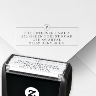 Erstmalige Rücksendeadresse für moderne Monogramm Permastempel