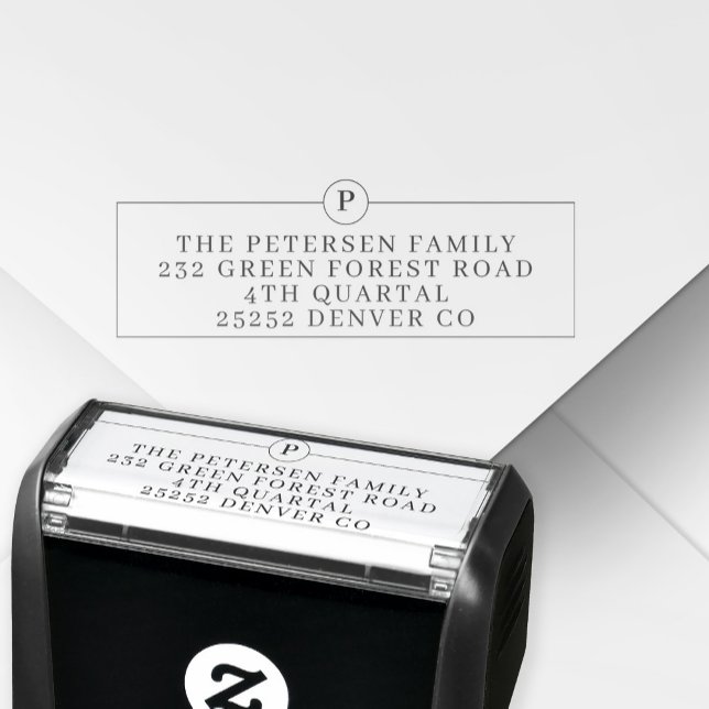 Erstmalige Rücksendeadresse für moderne Monogramm Permastempel (Von Creator hochgeladen)