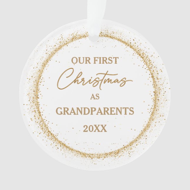 Erstmalige Weihnachtsgoldenschmuck Ornament (Vorderseite)