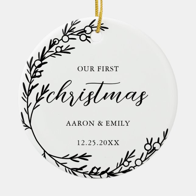 Erstmalige Weihnachtsjubiläumsfeier Keramik Orname Keramik Ornament (Vorne)