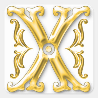 Erstmalige X-Aufkleber in Gold Quadratischer Aufkleber