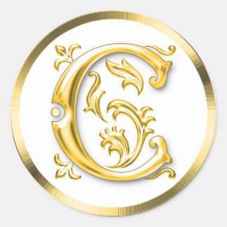 Erstmaliger C-Rundaufkleber in Gold Runder Aufkleber