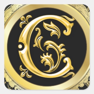 Erstmaliger C-Square-Aufkleber in Gold Quadratischer Aufkleber