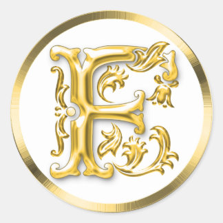 Erstmaliger F-Round-Aufkleber in Gold Runder Aufkleber