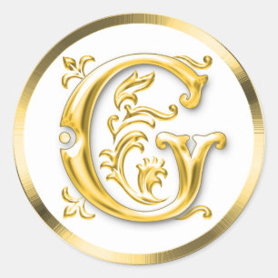 Erstmaliger G-Rundaufkleber in Gold Runder Aufkleber