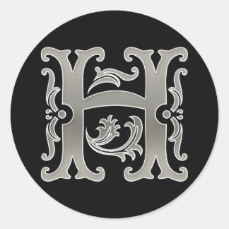Erstmaliger H-Rundaufkleber in Silber Runder Aufkleber