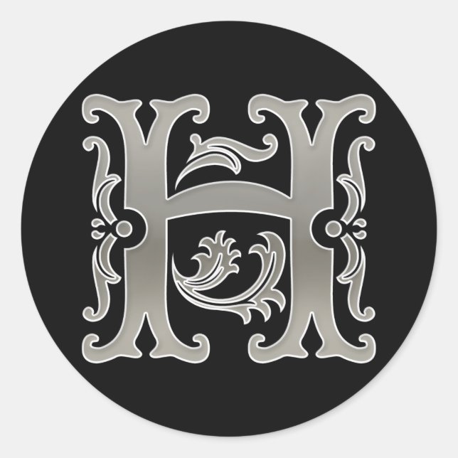 Erstmaliger H-Rundaufkleber in Silber Runder Aufkleber (Vorderseite)