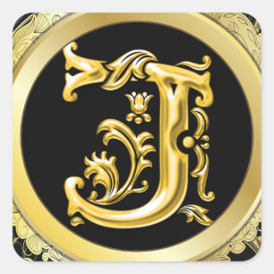 Erstmaliger J-Square-Aufkleber in Gold Quadratischer Aufkleber