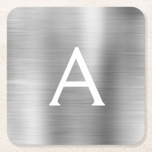 Erstmaliger Name des luxuriösen Silver Brushed Met Rechteckiger Pappuntersetzer