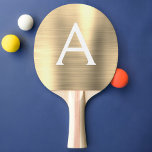 Erstmaliger Name des Monogramms Luxury Gold Metall Tischtennis Schläger<br><div class="desc">Luxuriöse Gold Imitate Metallic Foil Elegant Monogram Ping Pong Paddle. Dieses mit Monogramm Ping Pong Paddle kann auf Ihren Vor- und Erstnamen angepasst werden und macht einen tollen Geburtstag oder Hochzeitsgeschenk für Junggeselinnen-Abschied.</div>