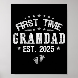Erstmaliger Opa Est 2025 Vatertag Beworben Poster