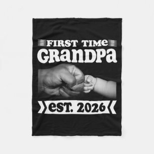 Erstmaliger Opa Neuer Papa Est 2026 Hemd Väter Fleecedecke