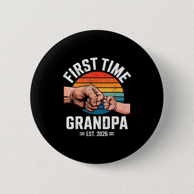 Erstmaliger Opa, vorauss. 2026 Baby-Ankündigung Gr Button (Vorderseite)