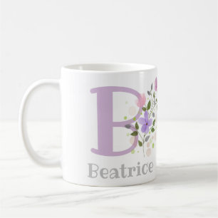 Erstmaliger Plus Name Beatrice mit Blume Kaffeetasse