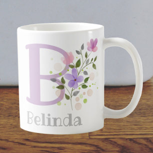 Erstmaliger Plus Name Belinda mit Blume Kaffeetasse