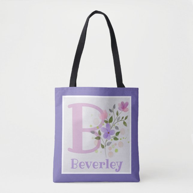 Erstmaliger Plus Name Beverley mit Blume (Vorderseite)