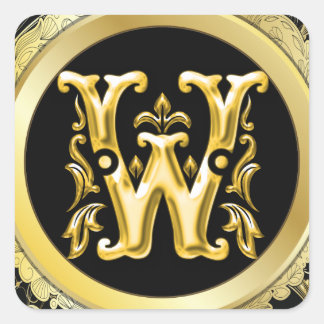 Erstmaliger W-Square-Aufkleber in Gold Quadratischer Aufkleber