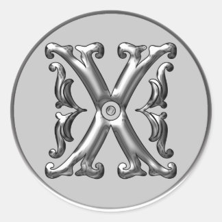 Erstmaliger X-Rundaufkleber in Silber Runder Aufkleber