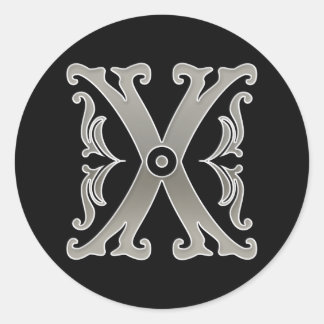 Erstmaliger X-Rundaufkleber in Silber Runder Aufkleber