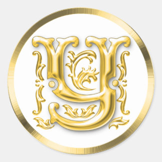 Erstmaliger Y-Rundaufkleber in Gold Runder Aufkleber