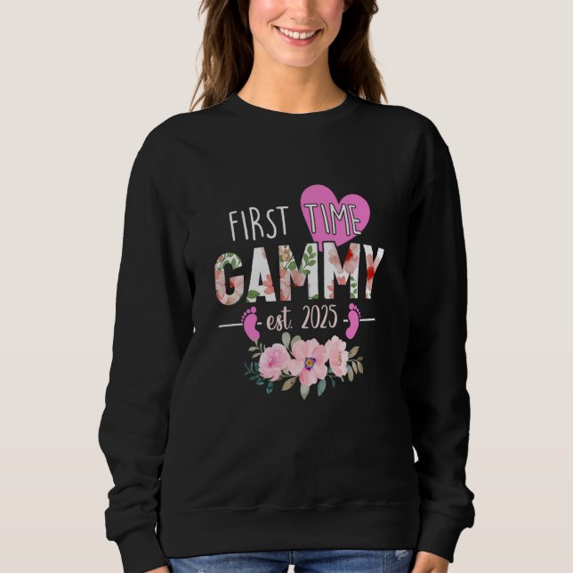 Erstmaliges Gammy Est. 2025 für das neue Oma beför Sweatshirt (Vorderseite)