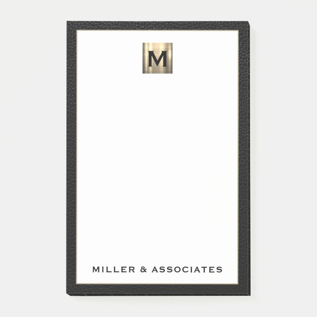 Erstmaliges Logo der Luxury Gold Monogram Post-it Klebezettel (Vorderseite)