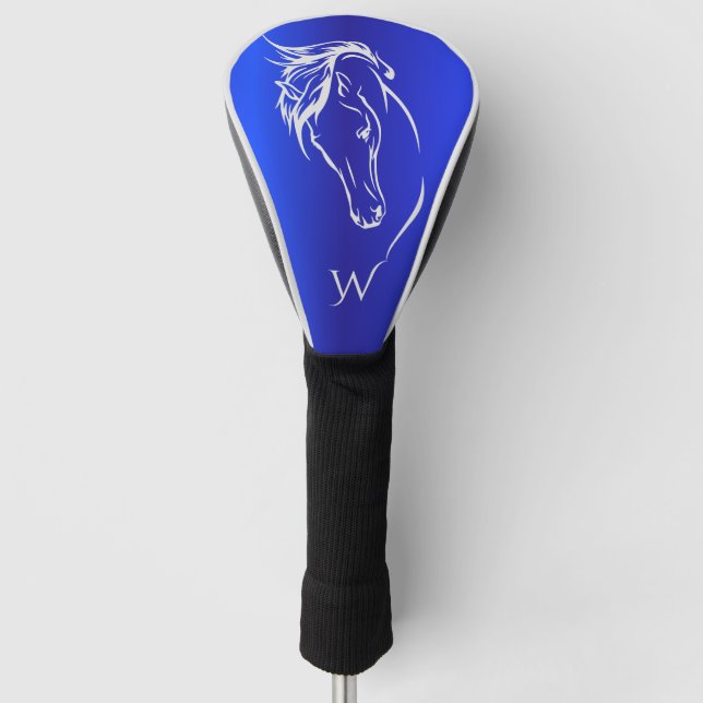 Erstmaliges Monogramm des modernen Blue Metallic H Golf Headcover (Vorderseite)
