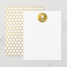 Erstmaliges Monogramm des Musters "White & Gold He Mitteilungskarte