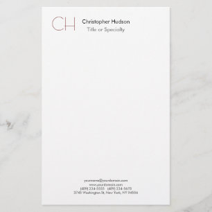 Erstmaliges Monogramm Modernes, Minimalistisches S Briefpapier