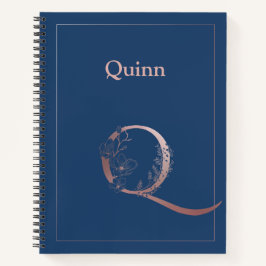 Erstmaliges Q für das Gold Monogramm der personali Notizbuch