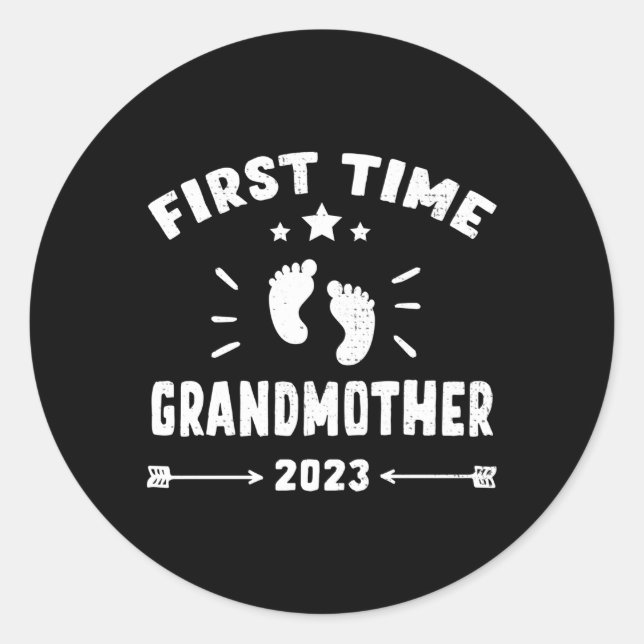 Erstmals Großmutter 2023 für Großmutter-Familie Runder Aufkleber (Vorderseite)