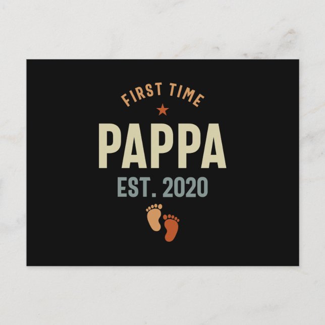 Erstmals Pappa Est 2020 Daddy-Geschenk Postkarte (Vorderseite)