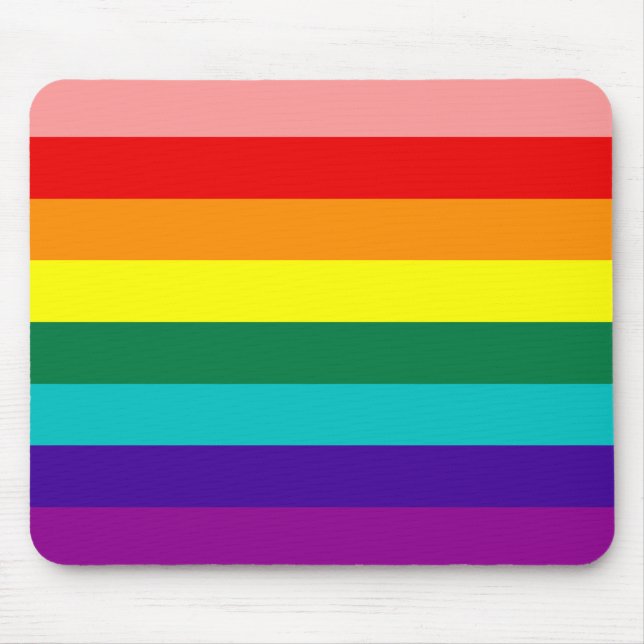 Erstmals Rainbow Gay Pride Flag Mousepad (Vorne)