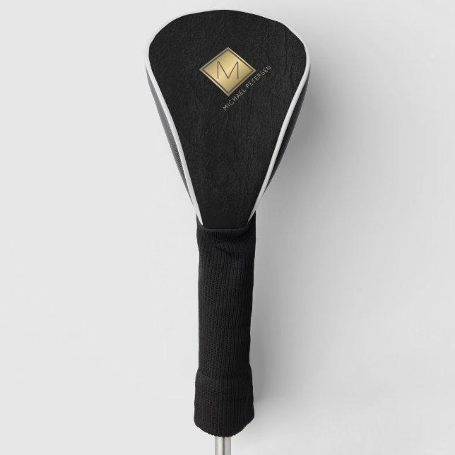 Erstname Gold Monogramm personalisiert Golf Headcover (Vorderseite)