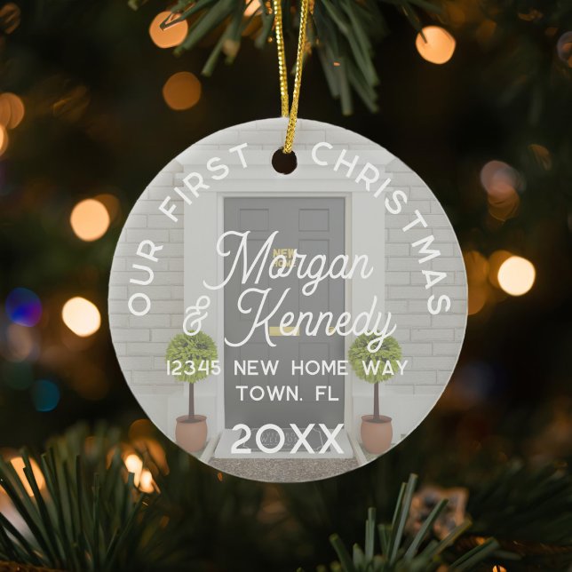 Erstweihnachtsfest bei New Zuhause Name Address Or Keramik Ornament (First Christmas in your New Home? This ornament makes a lovely keepsake for that special occasion)