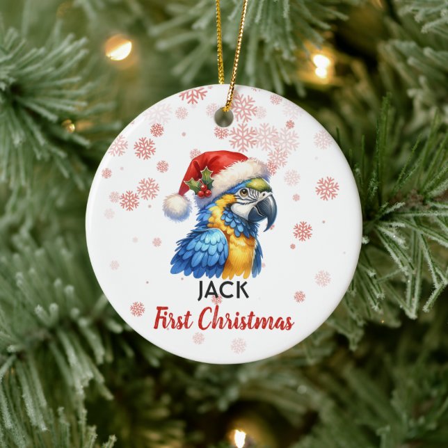 Erstweihnachtsgebäck niedlich Macaw Parrot Keramik Ornament (Baum)