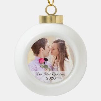 Erstweihnachtszittel gemeinsam mit Circle Foto Orn Keramik Kugel-Ornament