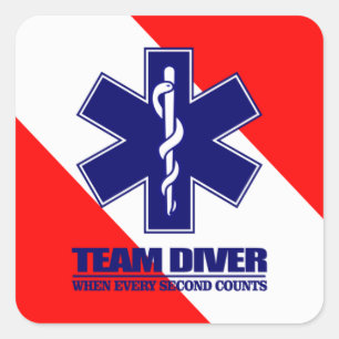 ERT Team Diver Quadratischer Aufkleber