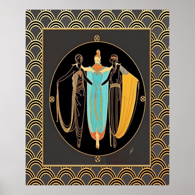 ERTE Art Deco Three Ladys Poster (Vorne)
