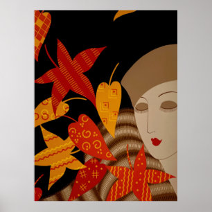 Erté - Die Jahreszeiten, Herbst [Nacht] Poster