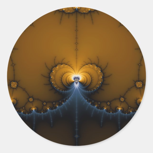 Erte - Fraktal Runder Aufkleber (Vorderseite)