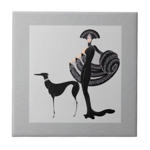 ERTE Lady mit Hund Fliese
