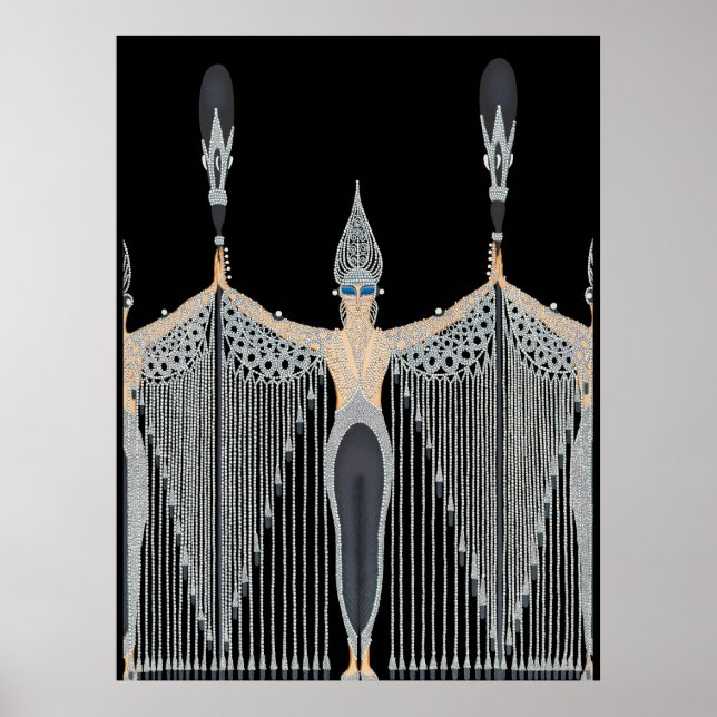 Erté - Les Bijoux de Perle [schwarz] Poster (Vorne)