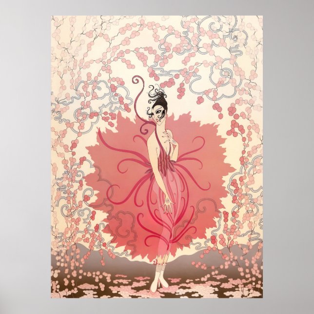 Erté - Rosa Lady Poster (Vorne)